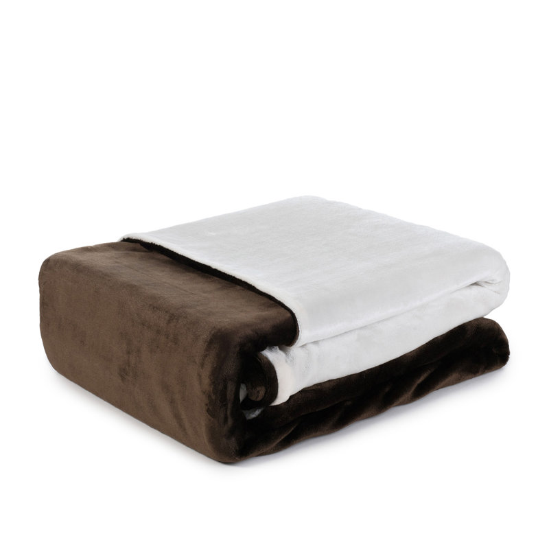Cashmere Feeling Duvet Cover Set, Brown/White, Single - 1 Pillowcase (80 x 80 cm)