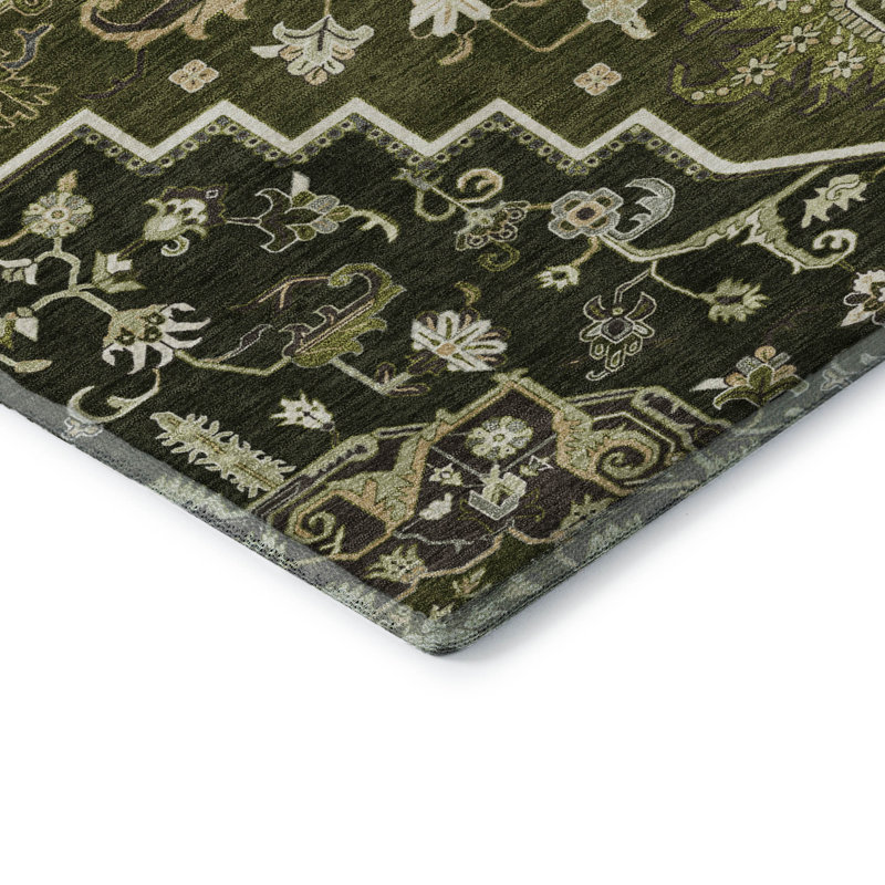 Premium Machine Washable Corum AMF1036 Oriental Rug, Rectangle 1'8" x 2'6"