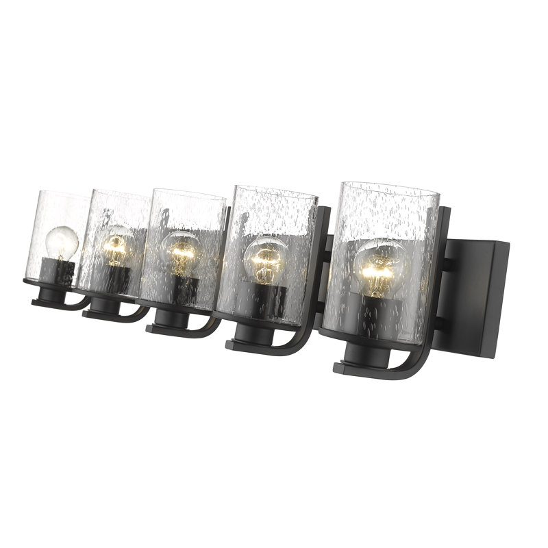 Éclairage de salle de bain à intensité variable 5 lumières Goodlett Crescio, Noir mat