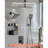 Shower Faucet Set, 12 Inch Ceiling Mount Rainfall Shower System with 6 Inch Wall Mount Head and 4 in 1 Handheld Spray, Rotatable 3-Function Dual Rain Head Brass Valve and Trim Kit, Matte Black
