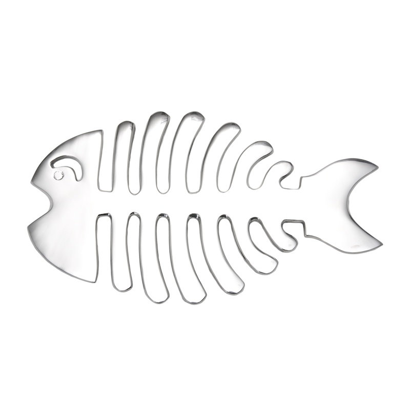 Flint Trivet, H 0,5 po x l 13,75 po x P 7,75 po, Blanc