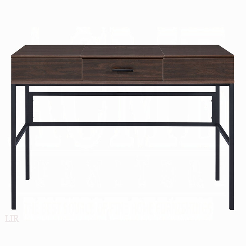 Bureau avec prises intégrées, Chêne