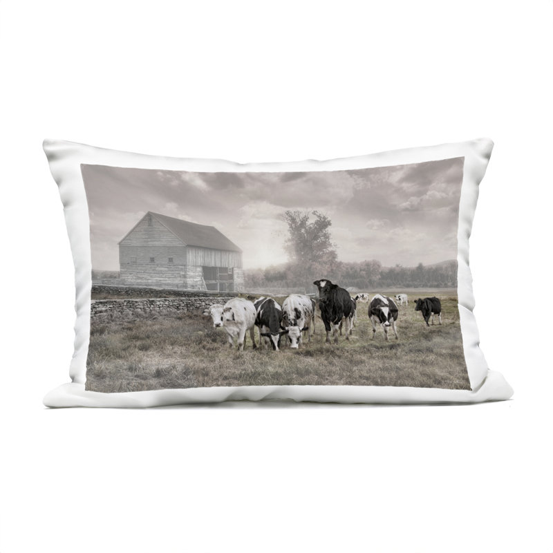 Cows On The Ranch Outdoor Printed Pillow design by Robin-Lee Viera