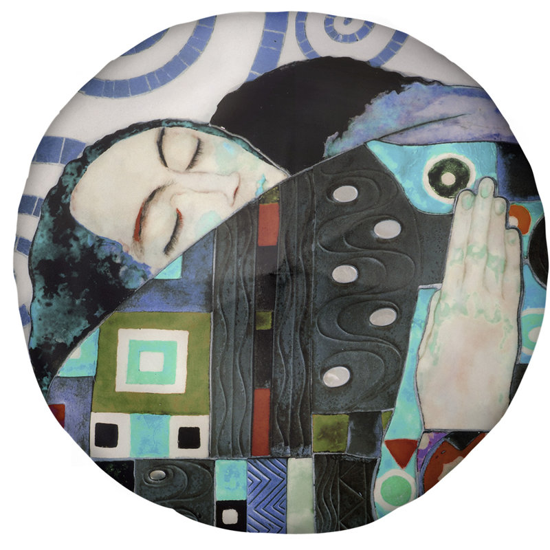 Coussin de plancher gustav klimt,, 31,5 po x 63 po, Bleu