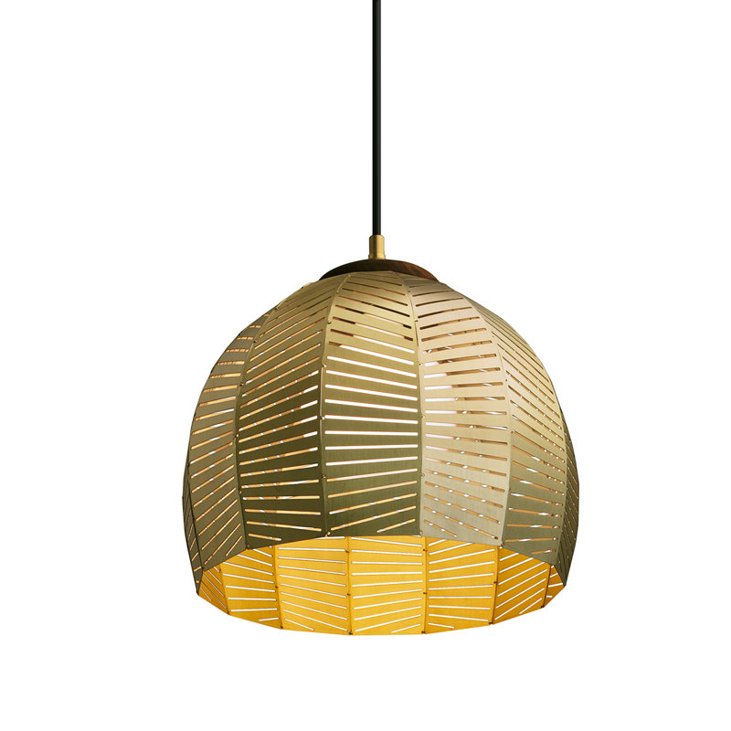 Amicus 1 - Light Pendant, 10.25" H x 12" W x 12" D, Dark Stained Walnut Finish, 2700K - Warm White LED