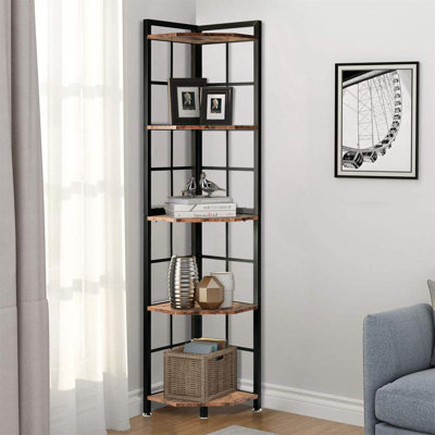 Pugsley 164cm H x 35cm W Iron Corner Bookcase
