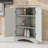 Triangle Corner Cabinet Featuring Adjustable Shelves And Stylish Doors-1284627085