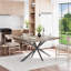 Table de salle à manger rectangulaire extensible rétro 140-180 cm avec coffre de rangement intégré et rallonge centrale gaufrée - Gris Carole