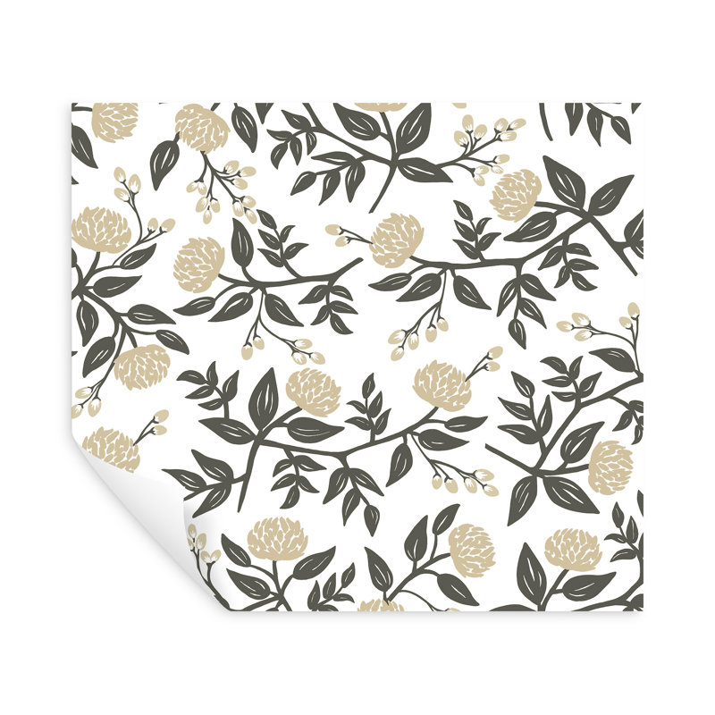 Papier peint floral doré à motif de pivoines de qualité supérieure