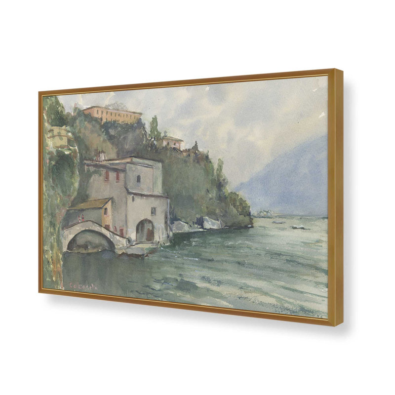 «Nesso» par Stephen Calcasola, reproduction d'art, H 18 po x l 24 po, Impression sur cadre ouvert sans papier mat, Doré