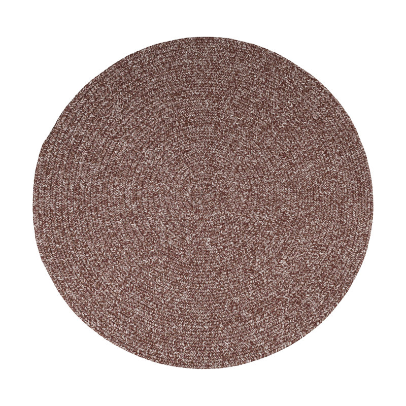 Indoor/Outdoor Braided Rug Happel Earthy Terracotta Rug, Round 4'