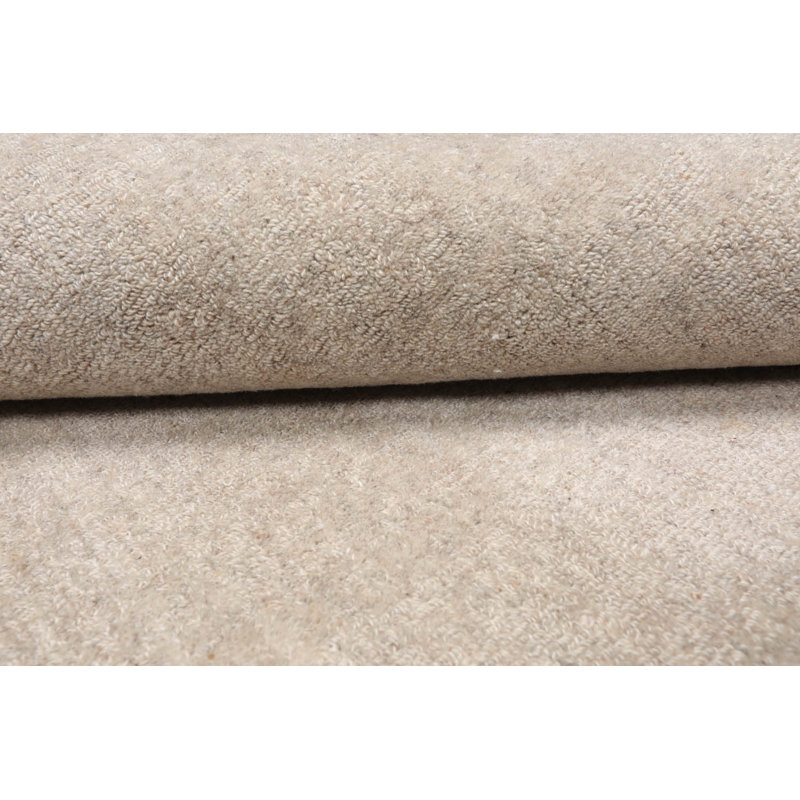 Tapis taupe touffeté à la main de style oriental texturé contemporain, Rectangle de 10 pi x 14 pi