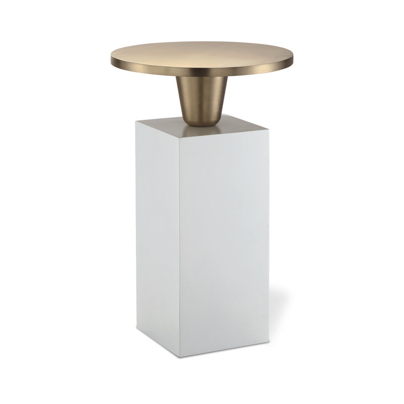 Stainless Steel Top End Table, 24"H x 15"W x 15"D