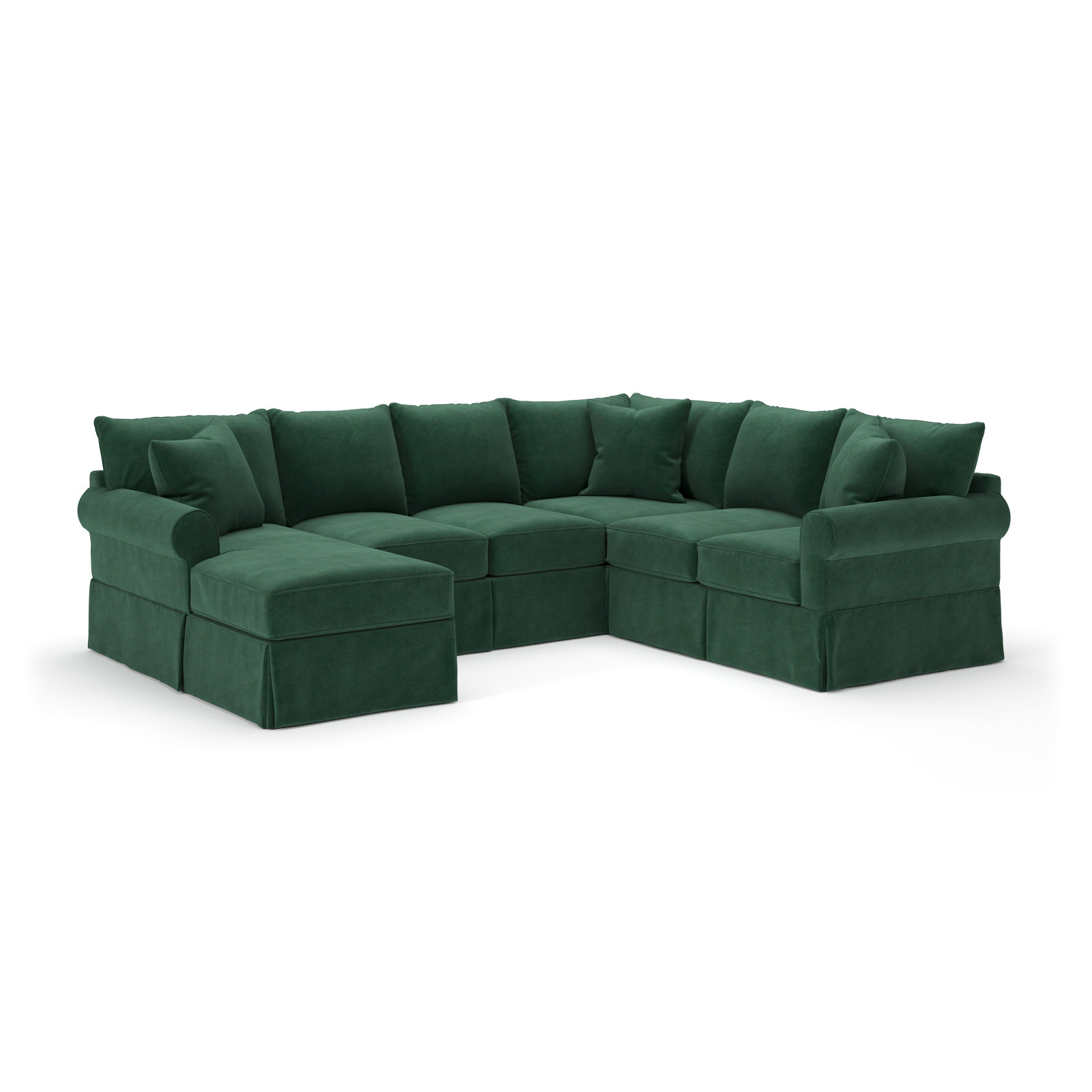 Amari Slipcovered U-Sectional, Left Hand Facing, Bella Hunter Performance Velvet
