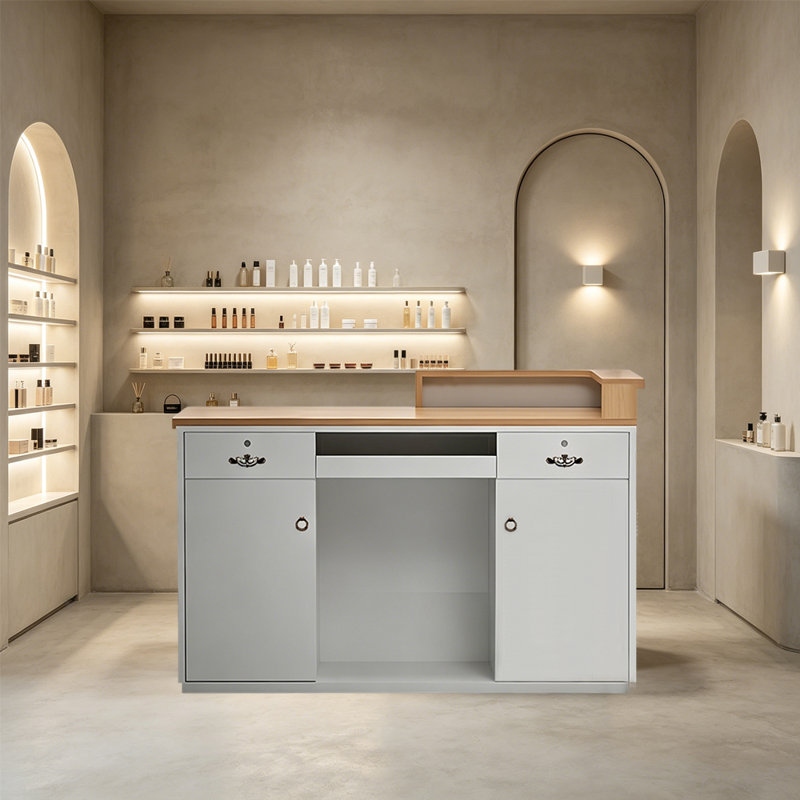 Bureau de réception moderne à DEL - réception commerciale pour centre commercial, magasin de détail, hall de bureau et espace de service à la clientèle, aucun assemblage requis