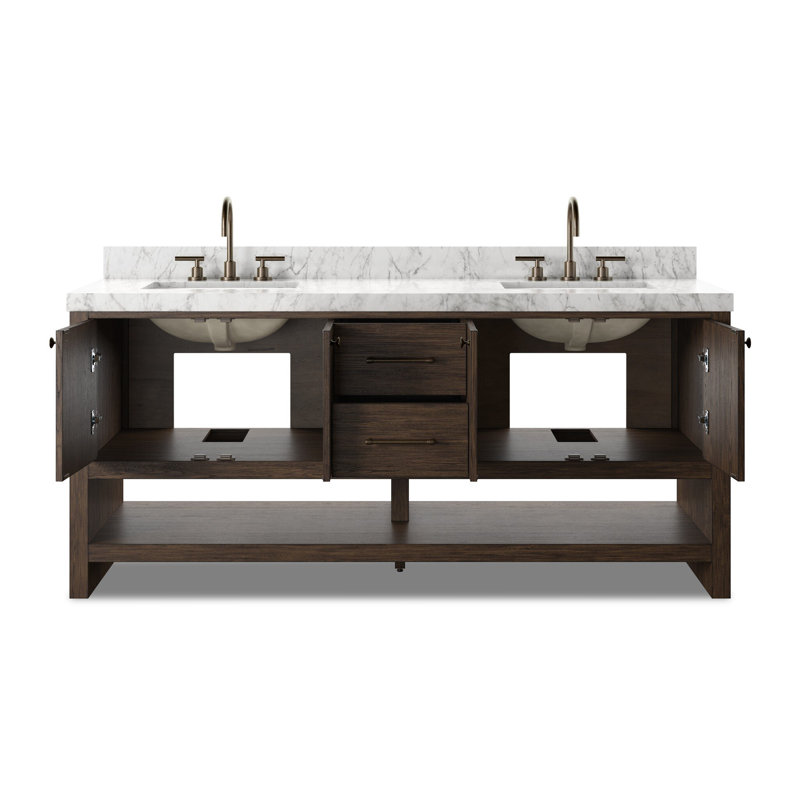 Meuble-lavabo double Anthem, Satin Espresso Oak