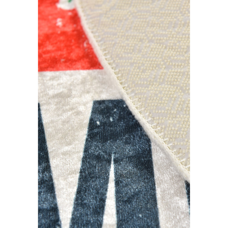 Tapis de bain Eli, Orange / vert / blanc, H 0,4 po x l 55 po x L 55 po