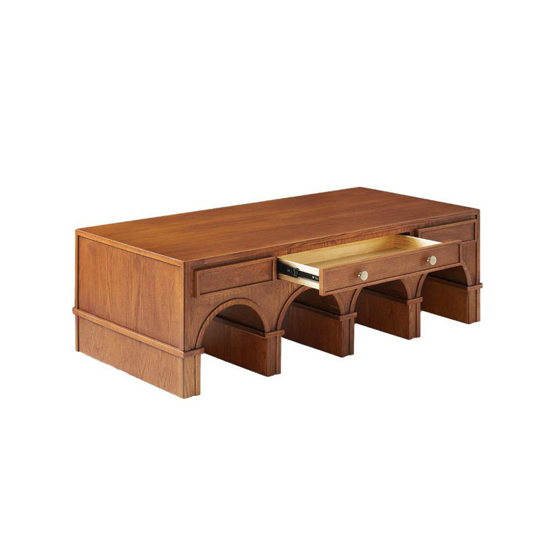 Table basse de style rétro américain, Brun