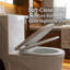 Toilette une pièce, toilette à double chasse 1,1 / 1,6 GPF écoénergétique, hauteur confort 17-1 / 8 po ADA, siège à fermeture rapide à fermeture douce, emboîtement standard 12 po
