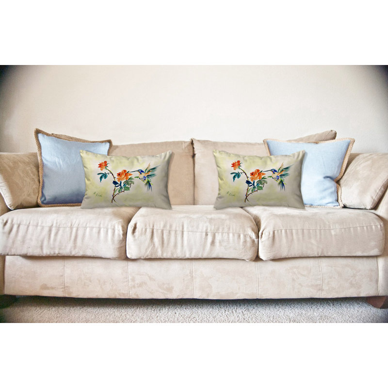 Coussin Hummingbird & Rose, 16 po x 20 po