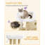 98cm Cat Tree, Cat Tower for Indoor Cats, Multi-Level Cats House Furniture with Scratching Post, 2 Caves, Large Platform, Scratching Ramp, Pompom-690462679-699076885
