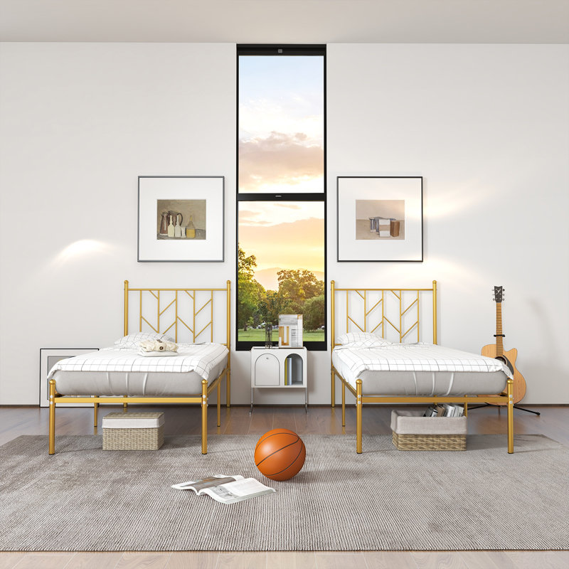 Ailse Bed, Golden, Single (197 x 91 cm)