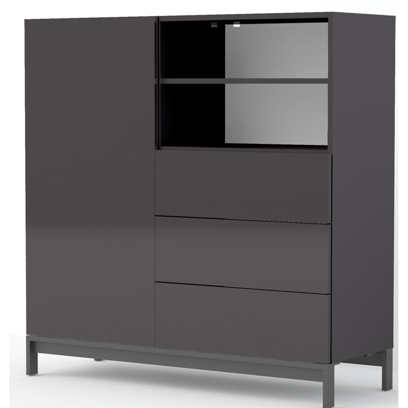 Feliciano 110cm Sideboard, Glossy Anthracite