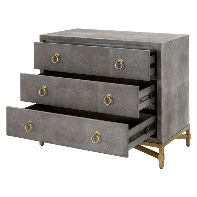 Mercato 35'' W Metal Nightstand, Gray