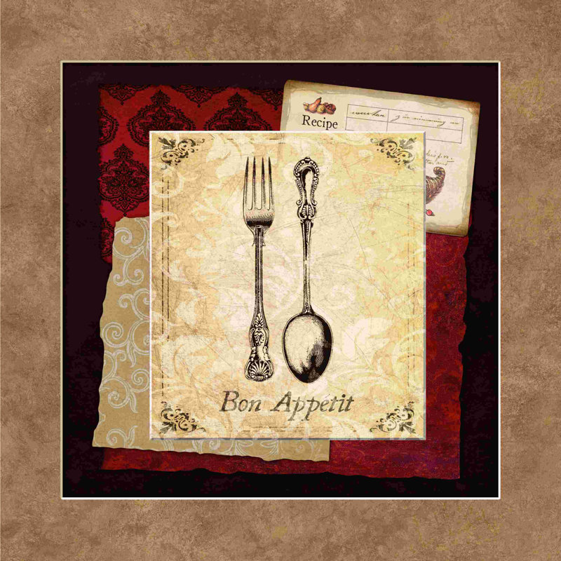 Bon appétit collage, impression sur toile tendue, L 20 po x H 20 po