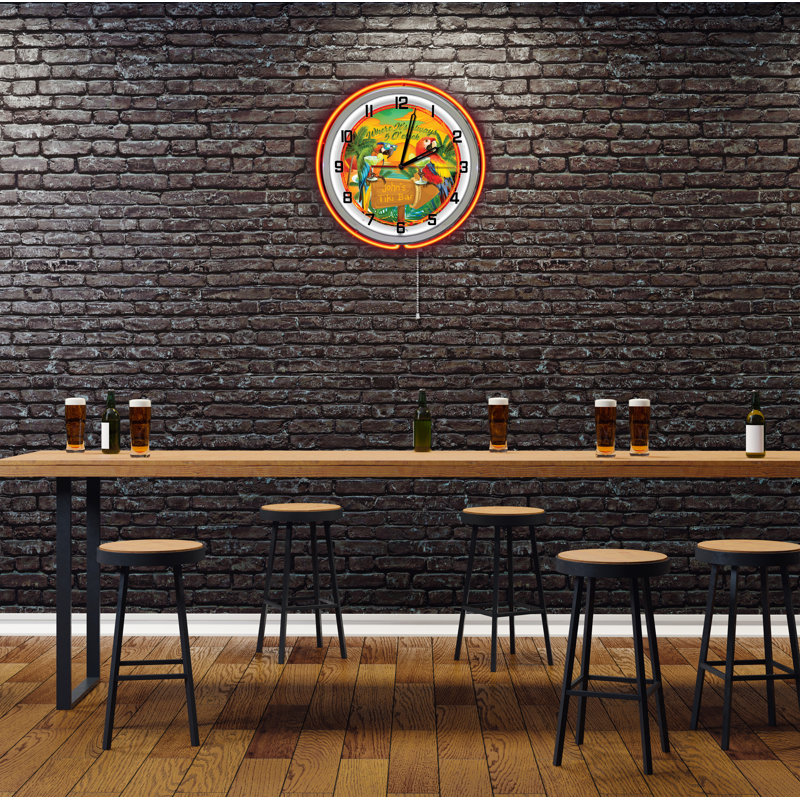 Horloge murale Tiki Bar, Orange