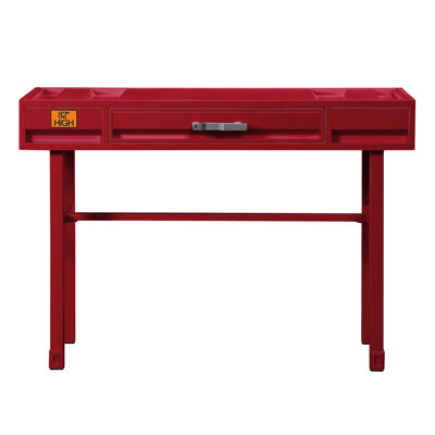 1 Drawer Bedroom Red Vanity Desk - Industrial Inspired Style Decor
