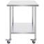 Table de travail en acier inoxydable 30 po x 36 po x 38 po (table basse incluse)