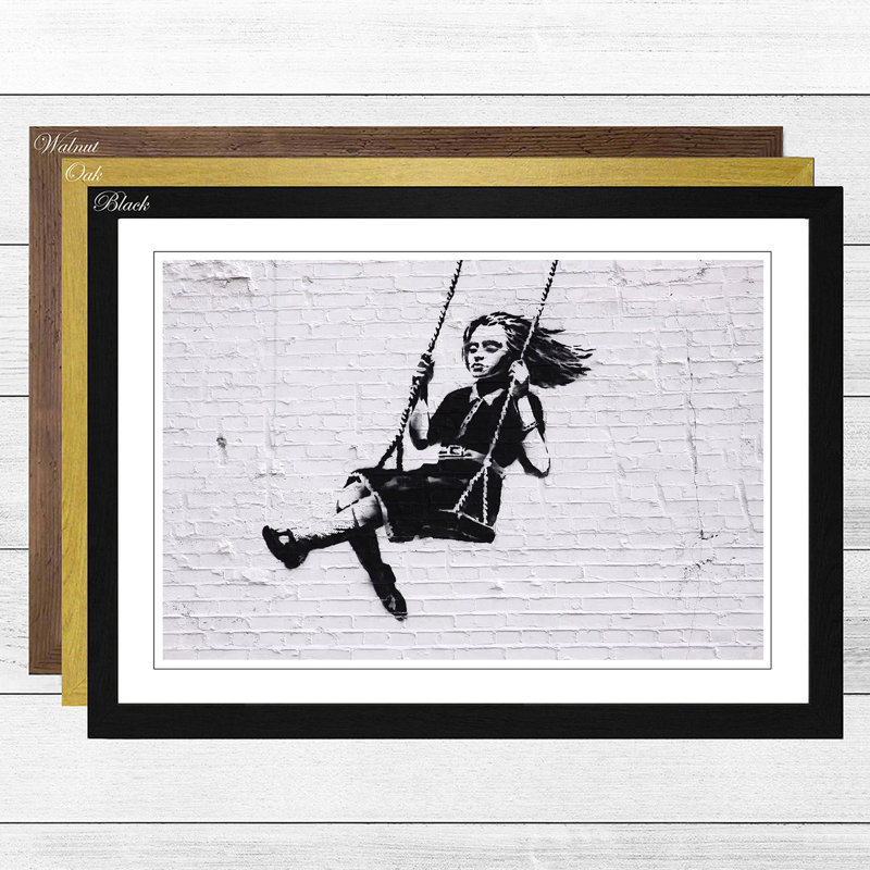 Banksy - Single Picture Frame Print, Walnut