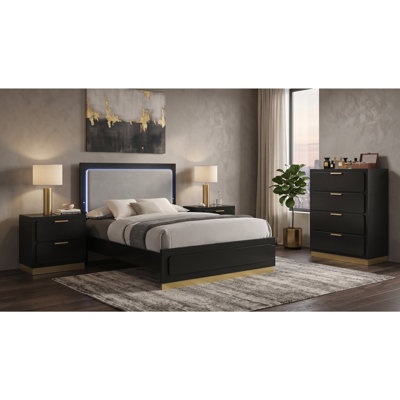 Camden Black Queen 4-Piece Bedroom Set