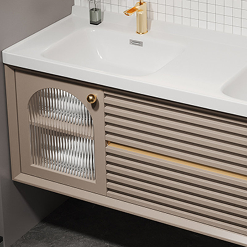 Armoire de salle de bain moderne et luxueuse, H 19,69 po x l 55,71 po x P 19,69 po, Beige