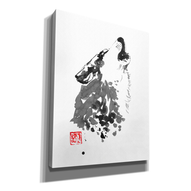 «Loup» par Pechane, art mural sur toile, H 34 po x l 26 po x P 1,5 po