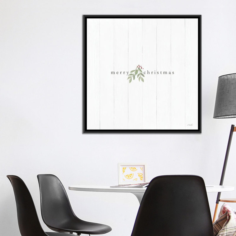 «Merry Christmas», reproduction d'art sur toile encadrée, H 37 po x l 37 po, Reproduction encadrée sans passe-partout, Noir