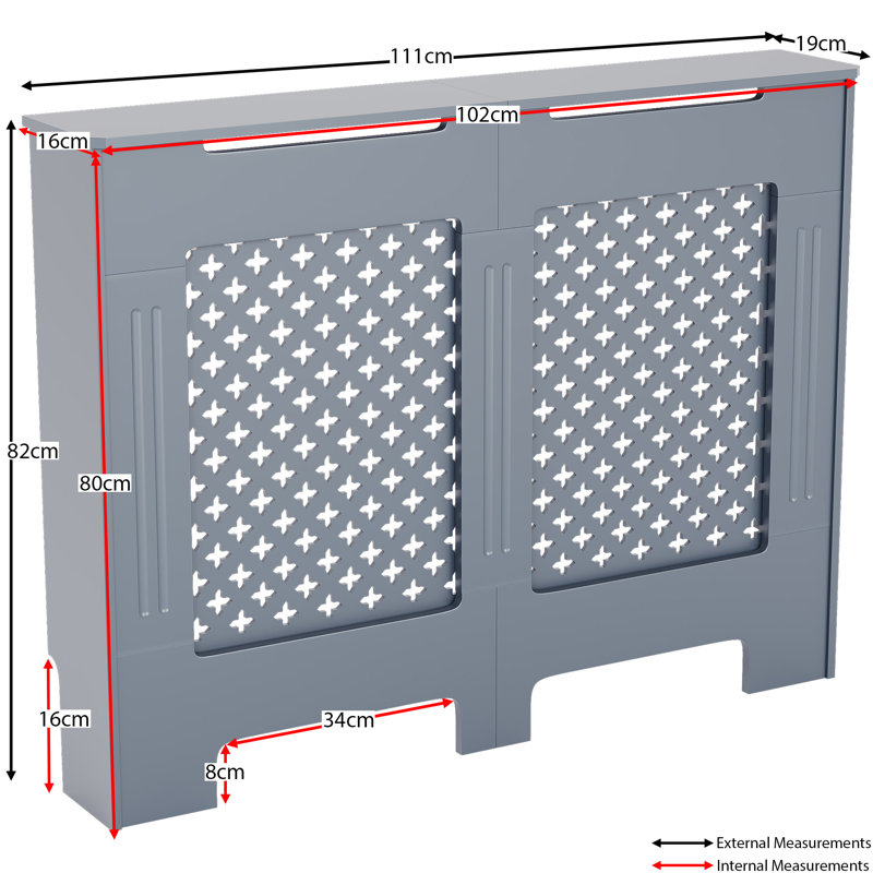 Large Radiator Cover, 82cm H x 111cm W x 19cm D