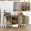 Armoire de rangement avec distinction, organisez vos biens efficacement - Buffet naturel moderne et d'apparence, 2 tablettes, solution polyvalente