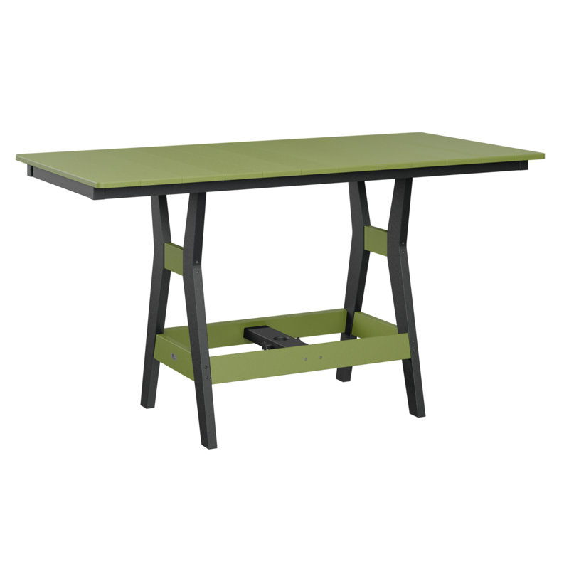 Berlin Gardens Harbor 72″ Rectangular Bar Table, Kiwi Green, 35.5" H x 66" W x 33" D, Black