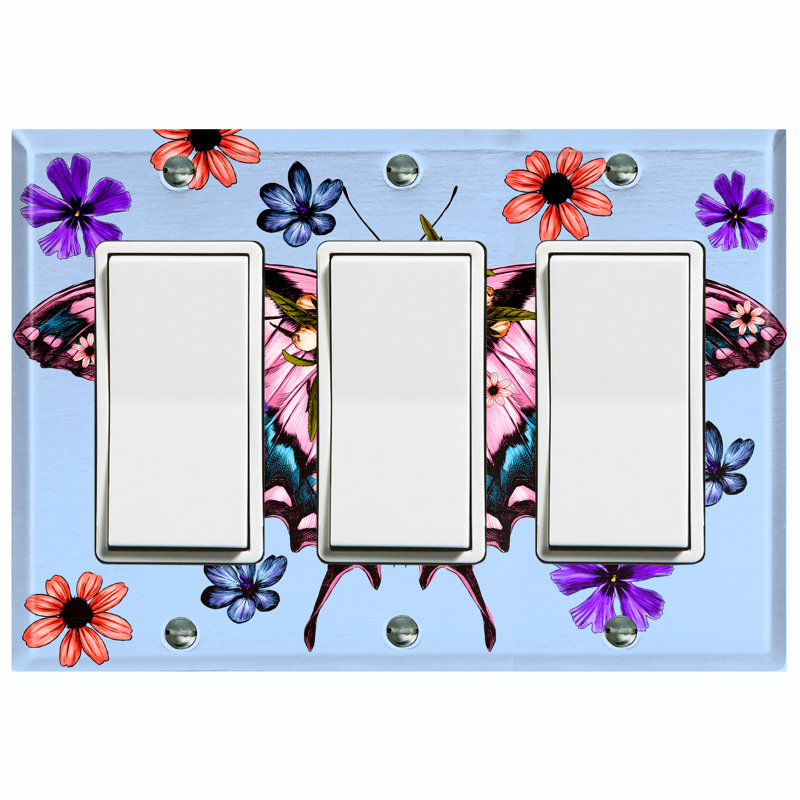 Patterned 3 - Gang Toggle Light Switch Standard Wall Plate