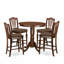 Ensemble de table de salle à manger 5 pièces à hauteur de comptoir comprenant une table de cuisine ronde avec piédestal et 4 chaises de salle à manger rembourrées en tissu de lin, 36 x 36 pouces, acajou-1265791597-1309328922-1269312308