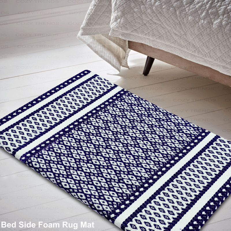 Tapis de cuisine antidérapant Crace, Bleu marine