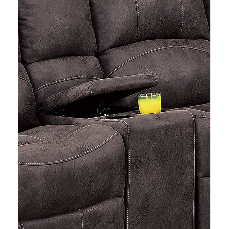 Macalla Reclining Corner Sofa, Dark Brown