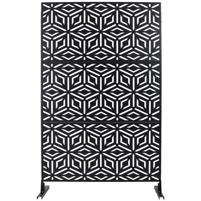 Outdoor & Indoor Privacy Screen Metal Privacy Screen 76" H×48" W by Ivy Bronx