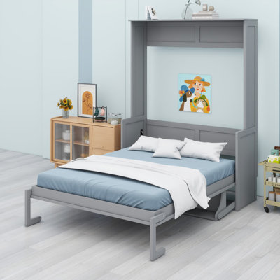 Lit escamotable avec bureau, lumières DEL et station de charge USB