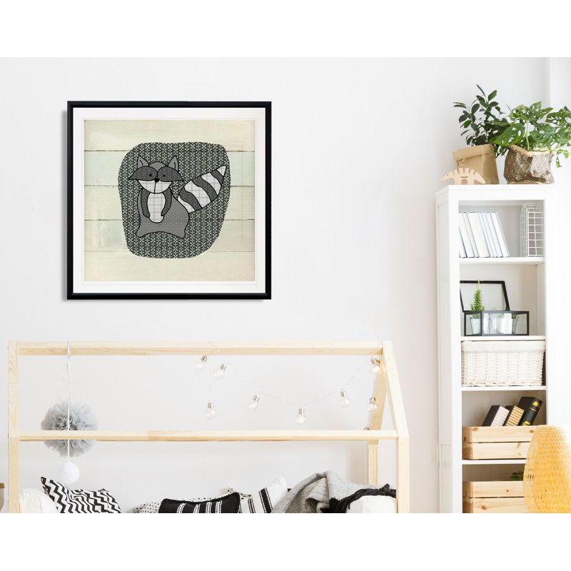 Kopf «Woodland Creatures Raccoon», art, H 30,5 po x l 30,5 po x P 1,5 po, Encadré dans du plastique noir