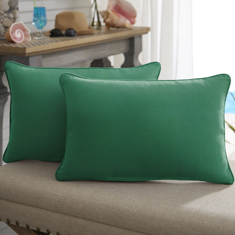 Coussin Selene, 13 po x 20 po, Vert émeraude