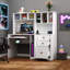 Bureau d'ordinateur à domicile avec huche-825469411