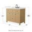 Meuble-lavabo simple autoportant 42 po avec plateau en quartz Pendry-114679715-125026059-125026060